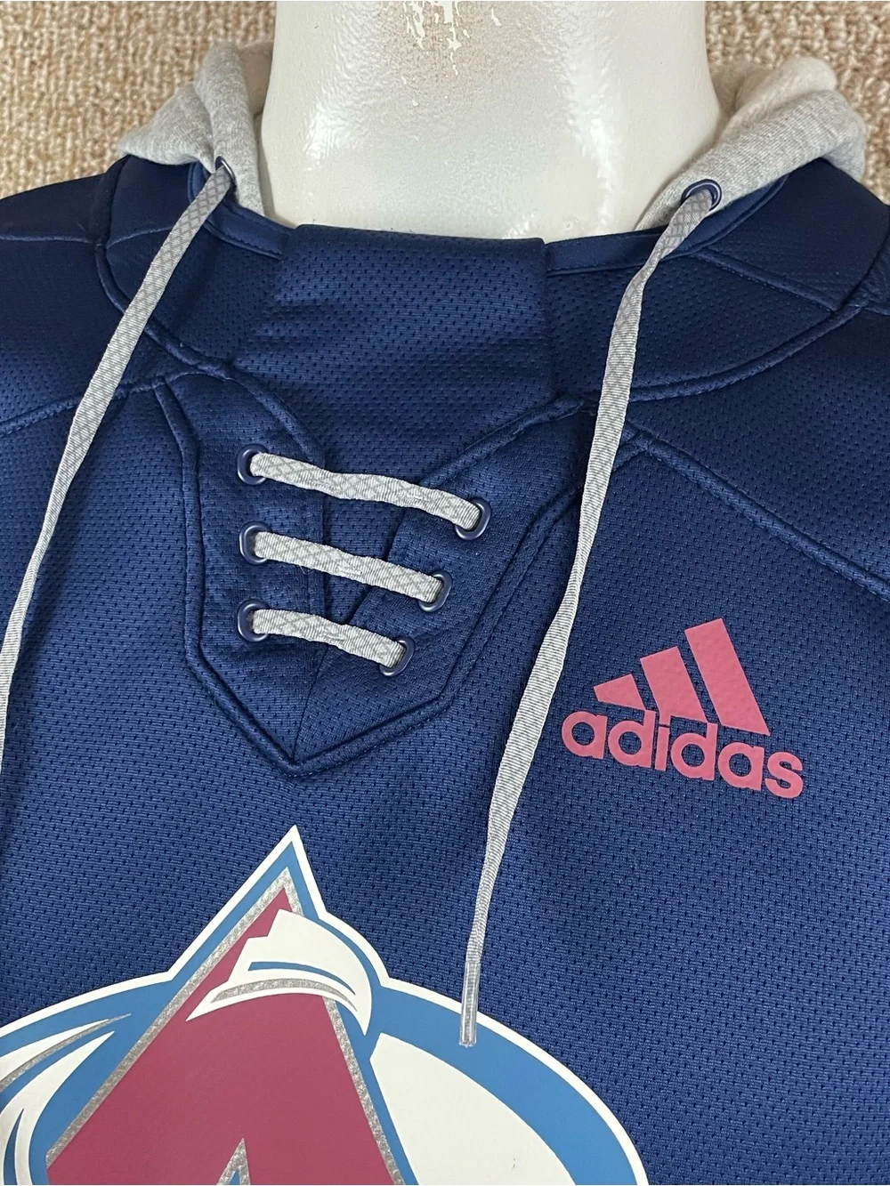 Colorado Avalanche Adidas Hoodie Men M Blue NHL Hockey Team Issued Pockets R1